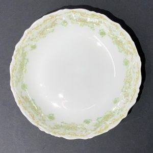 Vintage Set of 12, 1910s Limoges Elite Works Green Floral Berry Bowls - EUC!